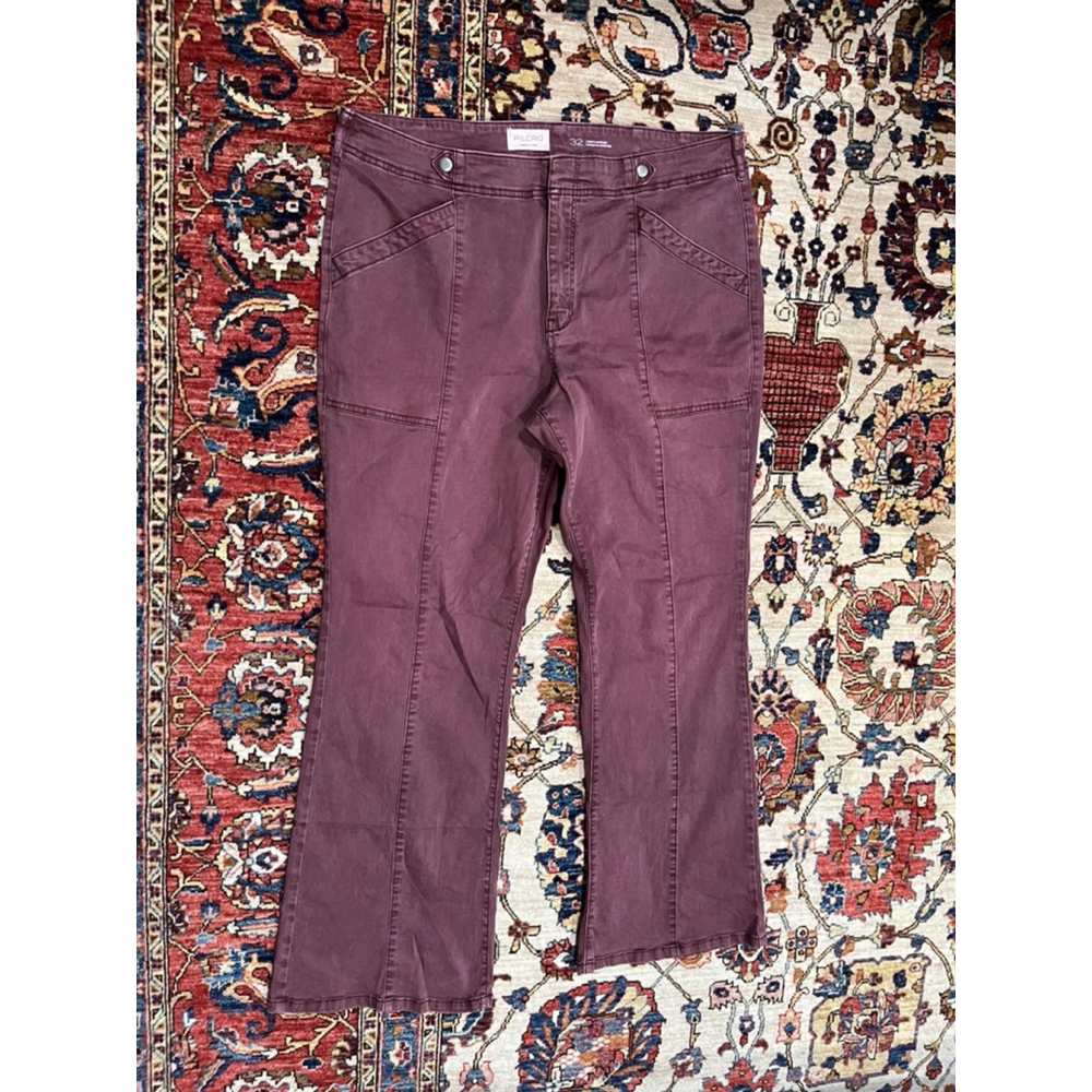 Pilcro Women's Anthropologie Demilune Pants Burgundy